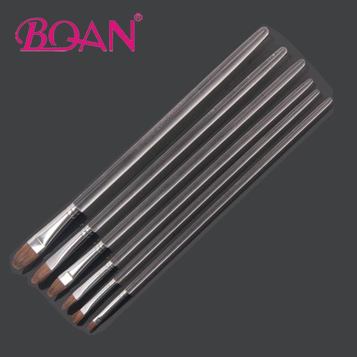 2016 Bqan Hot Selling Pure Bristle Oil Painting Brush Transparent Acrylic Handle Artist Paint Brush